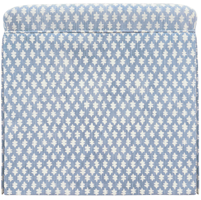 THE SKIRTED OTTOMAN :: TILLY PRINT // POWDER BLUE