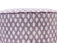 THE TIGHT ROUND OTTOMAN :: TILLY PRINT // LAVENDER + BULLION FRINGE