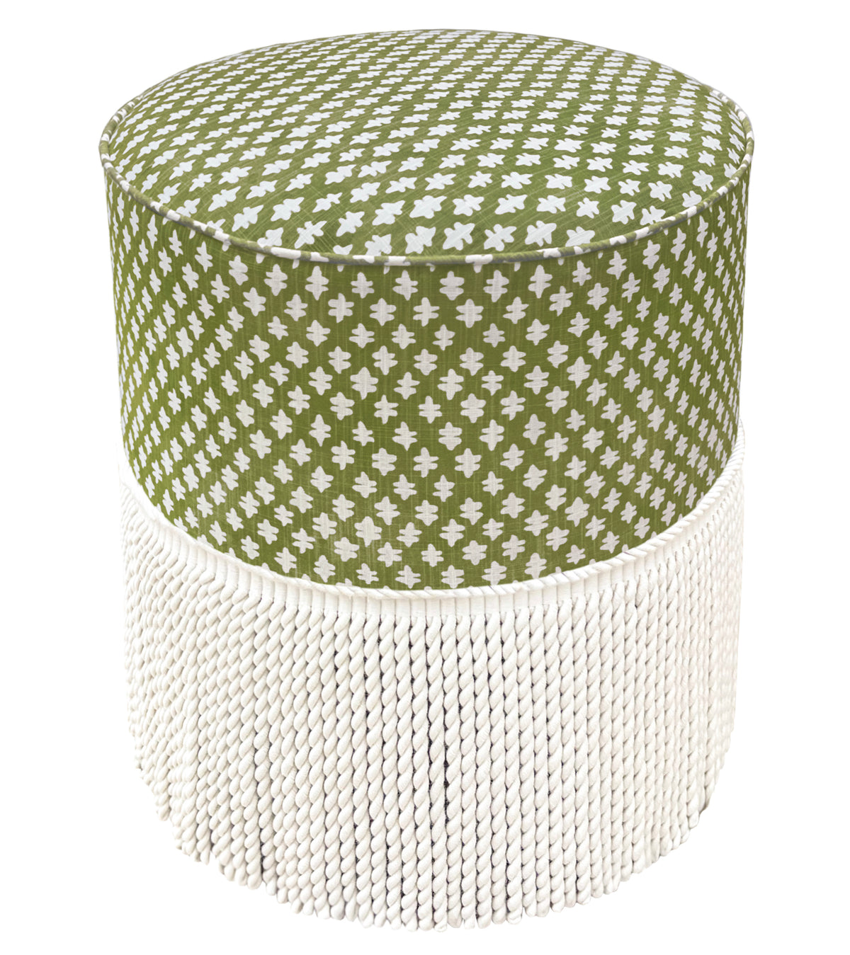THE TIGHT ROUND OTTOMAN :: TILLY PRINT // OLIVE