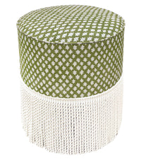 THE TIGHT ROUND OTTOMAN :: TILLY PRINT // OLIVE