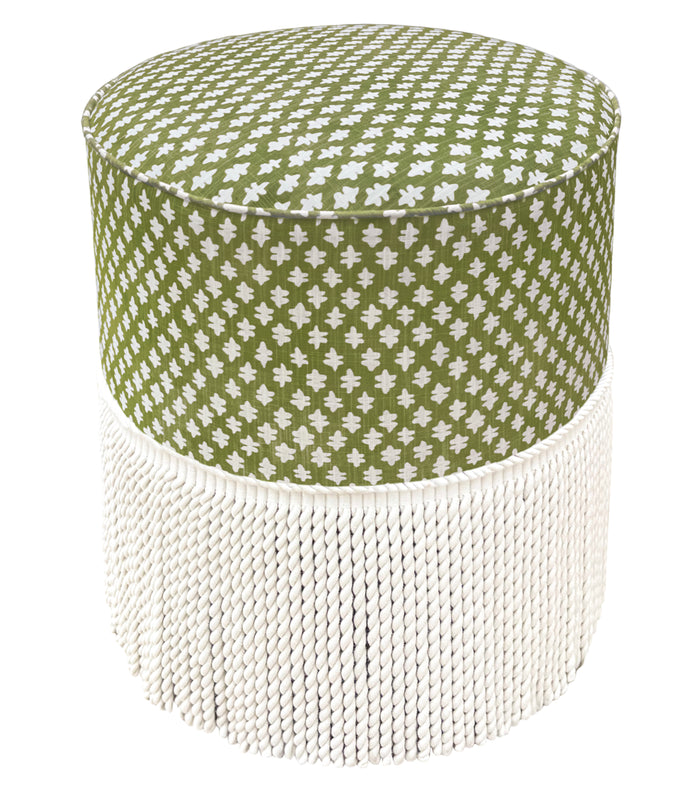 THE TIGHT ROUND OTTOMAN :: TILLY PRINT // OLIVE