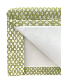 THE SKIRTED OTTOMAN :: TILLY PRINT // CELADON