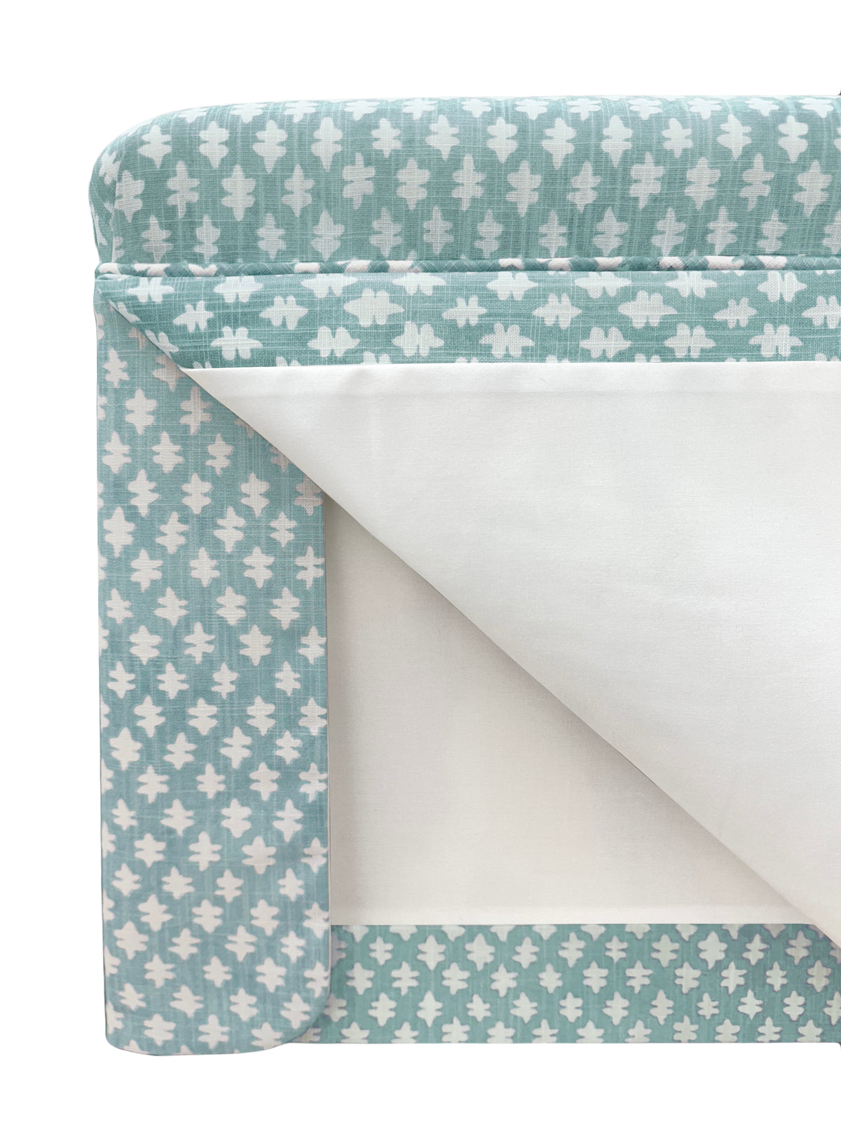THE SKIRTED OTTOMAN :: TILLY PRINT // SPA BLUE