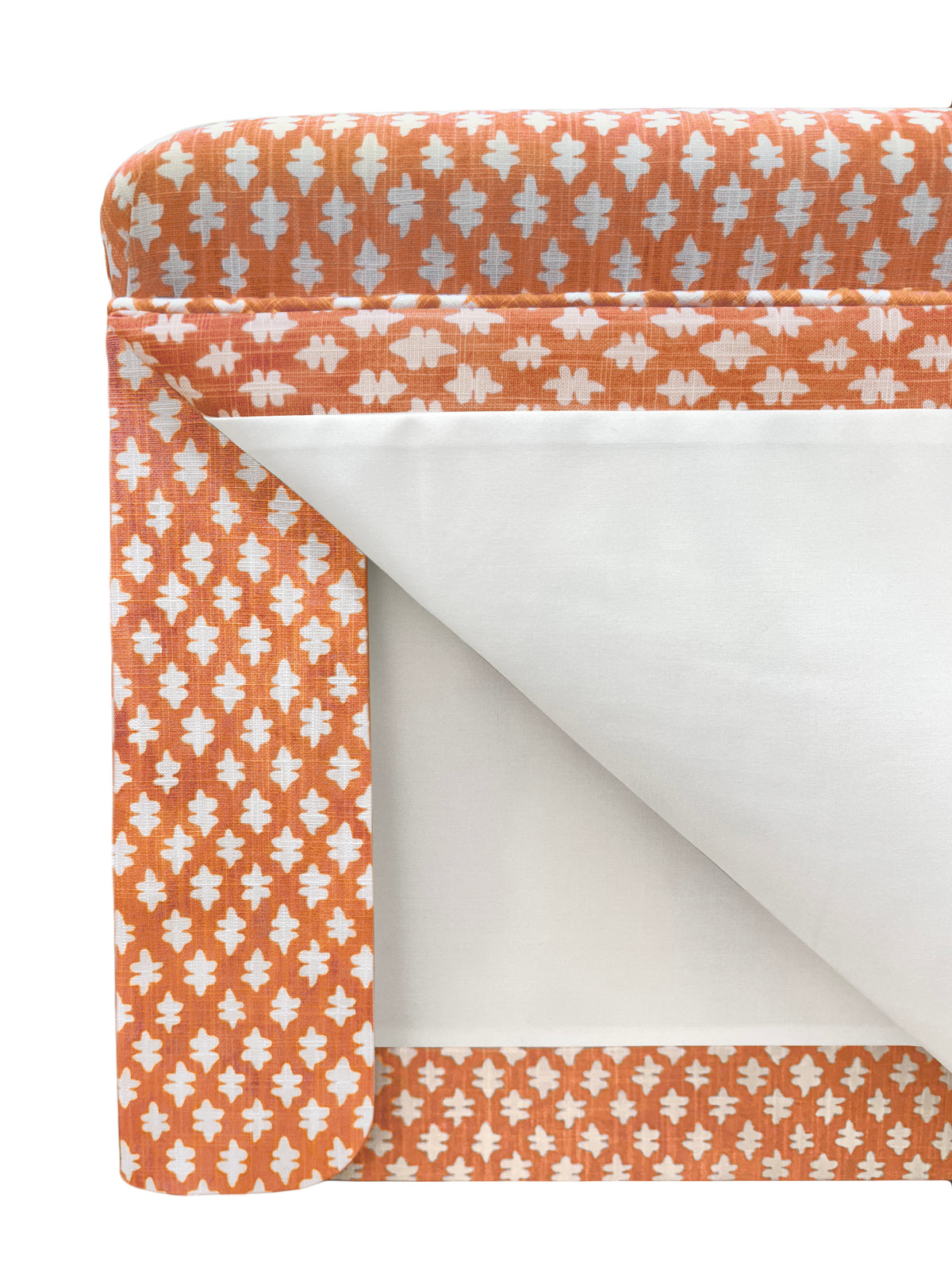THE SKIRTED OTTOMAN :: TILLY PRINT // TANGERINE