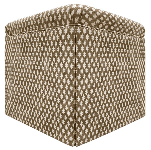 THE SKIRTED OTTOMAN :: TILLY PRINT // UMBER
