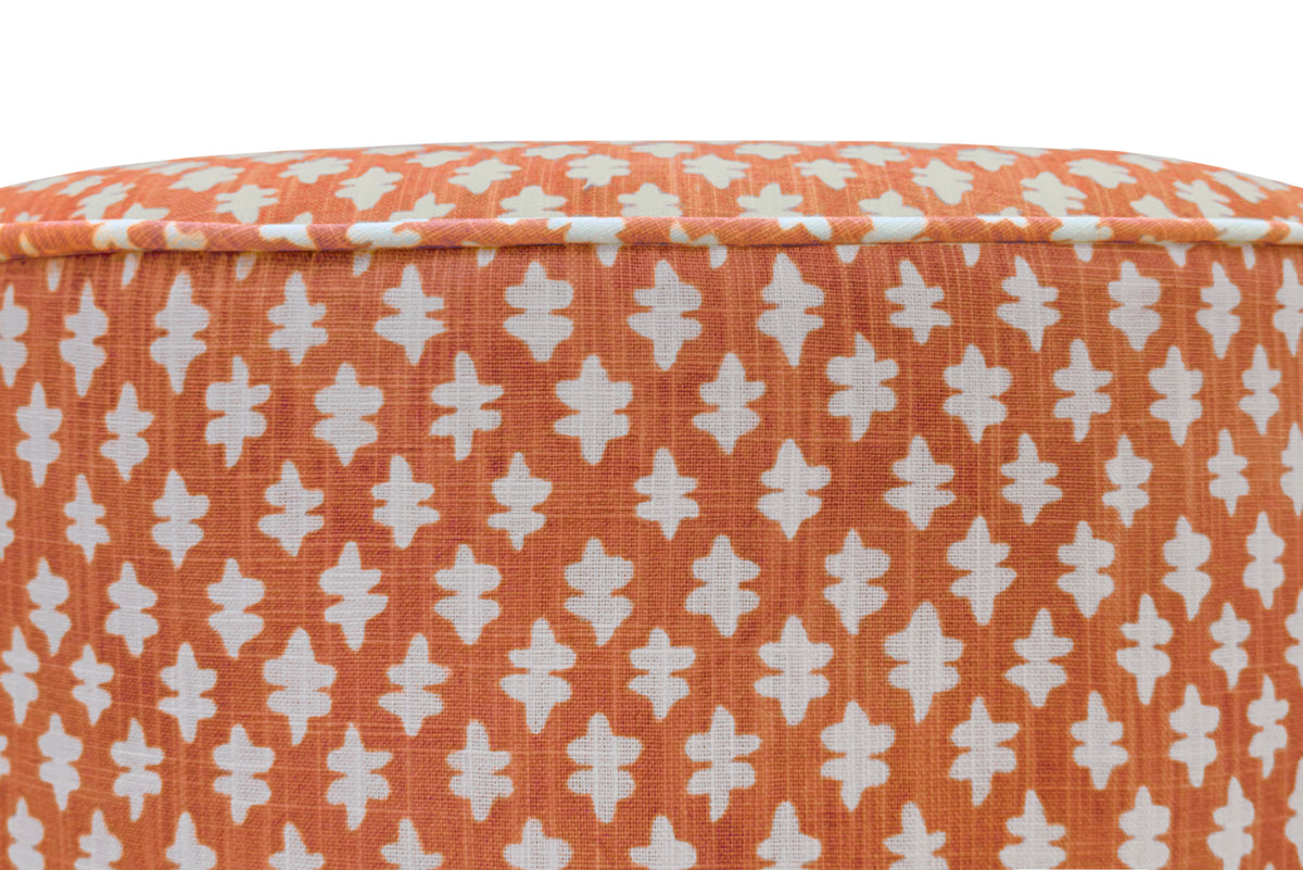 THE TIGHT ROUND OTTOMAN :: TILLY PRINT // TANGERINE