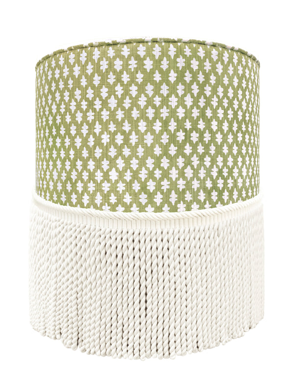 THE TIGHT ROUND OTTOMAN :: TILLY PRINT // CELADON