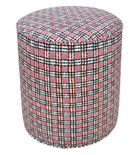THE TIGHT ROUND OTTOMAN :: TRELLIS HAND BLOCK PRINT | MOLLY MAHON