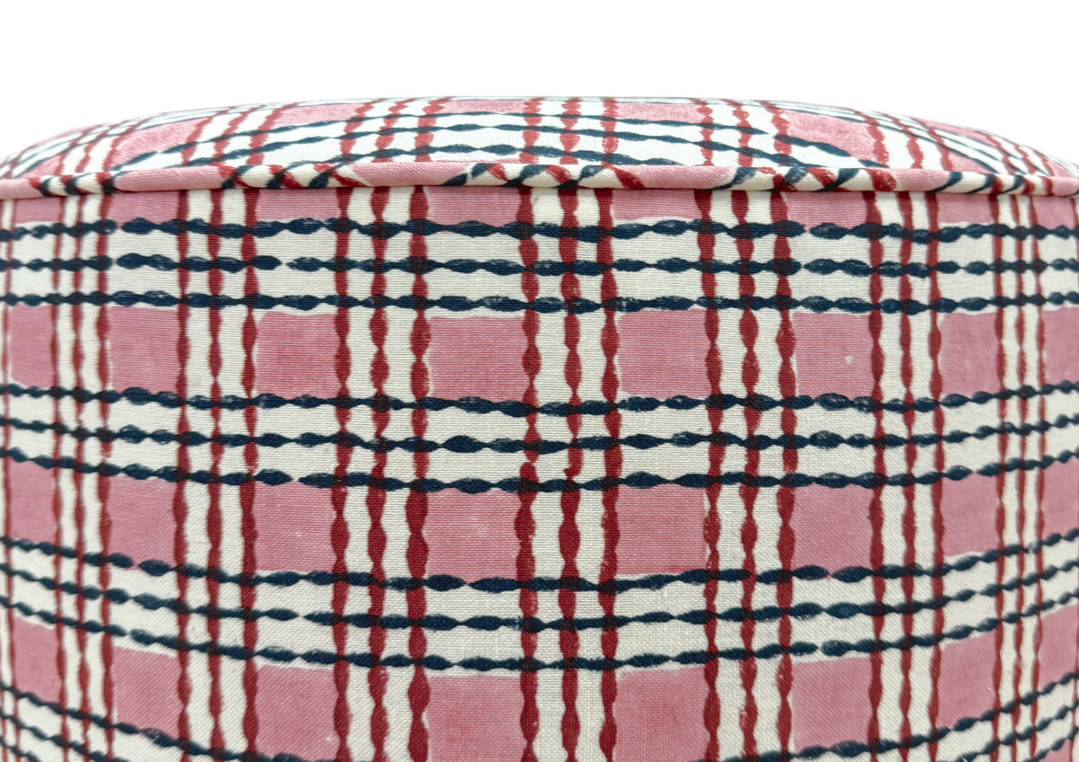 THE TIGHT ROUND OTTOMAN :: TRELLIS HAND BLOCK PRINT | MOLLY MAHON