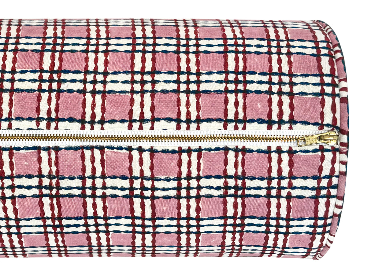 THE BOLSTER :: TRELLIS HAND BLOCK PRINT // ROSE & MIDNIGHT | SCHUMACHER