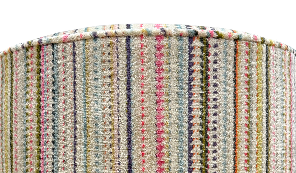 THE TIGHT ROUND OTTOMAN :: TRIBECA CUT VELVET // MULTI