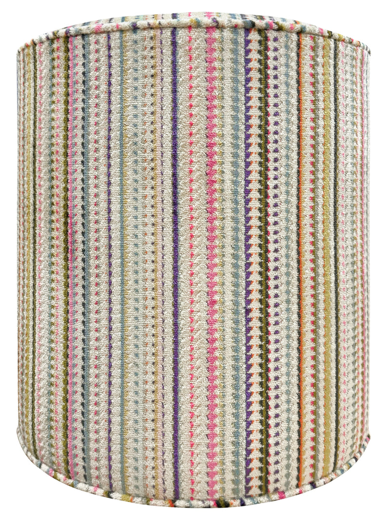 THE TIGHT ROUND OTTOMAN :: TRIBECA CUT VELVET // MULTI