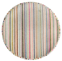 THE TIGHT ROUND OTTOMAN :: TRIBECA CUT VELVET // MULTI