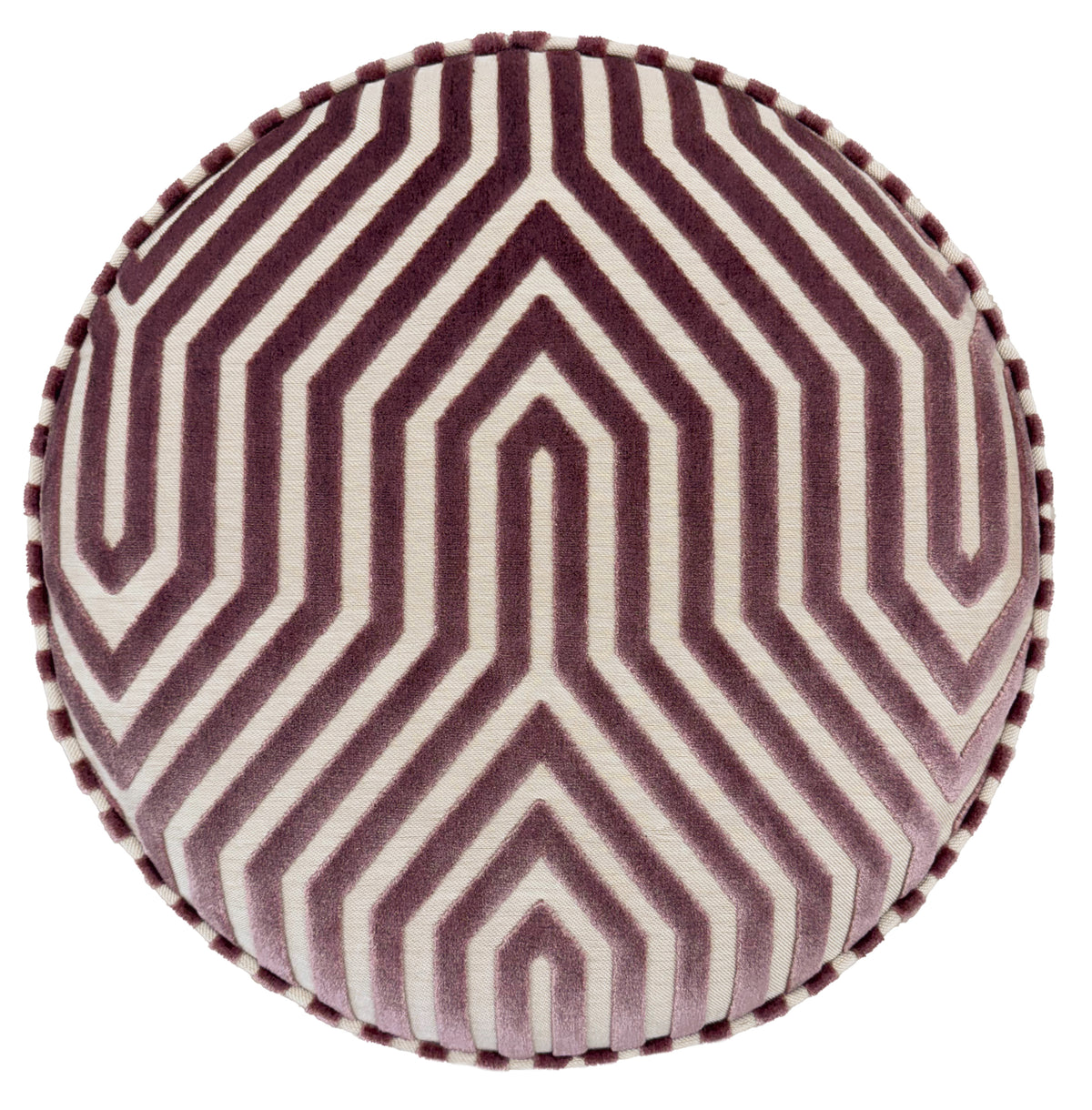 THE TIGHT ROUND OTTOMAN :: VANDERBILT VELVET // LILAC | SCHUMACHER