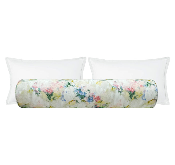 THE BOLSTER :: WATERCOLOR FLORAL // POWDER BLUE