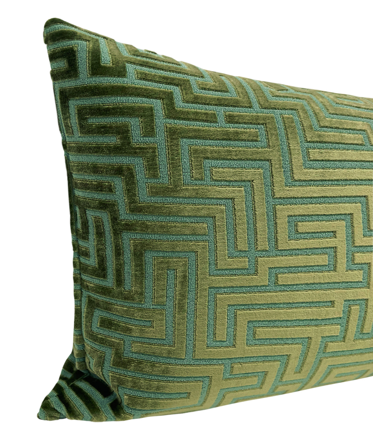 THE XL LUMBAR :: LABYRINTH CUT VELVET // OLIVE JADE