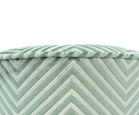 THE TIGHT ROUND OTTOMAN :: ZARA CUT VELVET // SPA BLUE