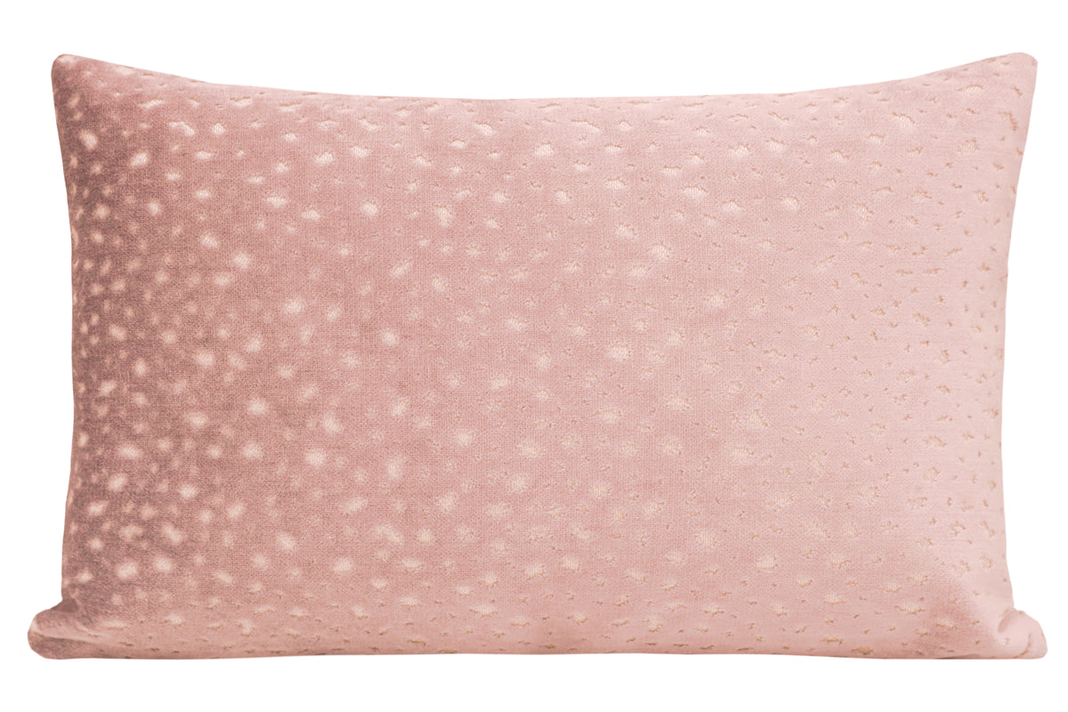 FINAL SALE : 12" X 18" ANTELOPE CUT VELEVT // PINK PEONY PILLOW COVER