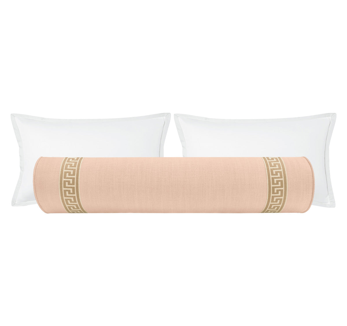 THE BOLSTER :: SIGNATURE LINEN // CAMEO + GREEK KEY TRIM // NATURAL