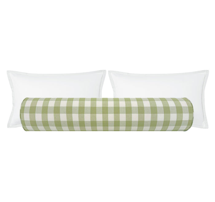 THE BOLSTER :: CHARLESTON CHECK // CELADON