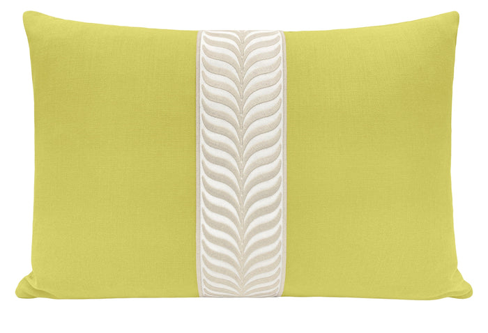 THE LITTLE LUMBAR :: CLASSIC LINEN // CHARTREUSE + TRELLIS TRIM // NATURAL