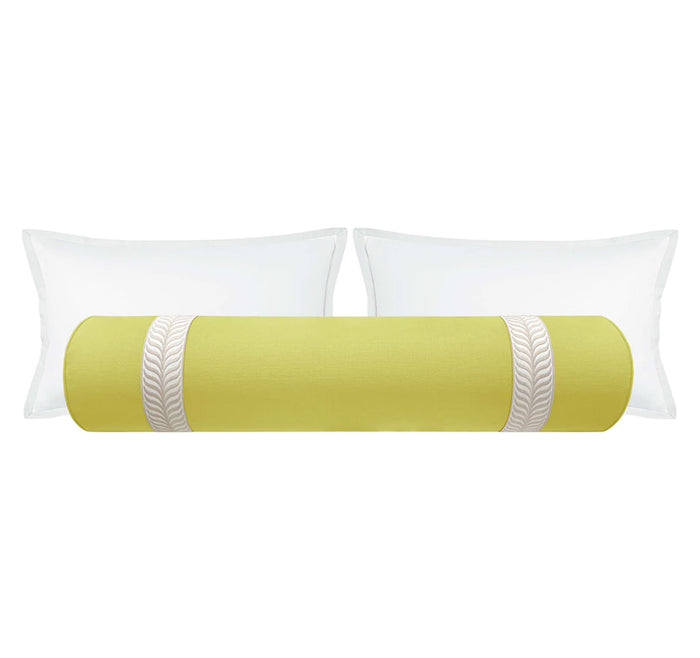 THE BOLSTER :: CLASSIC LINEN // CHARTREUSE + TRELLIS TRIM // NATURAL