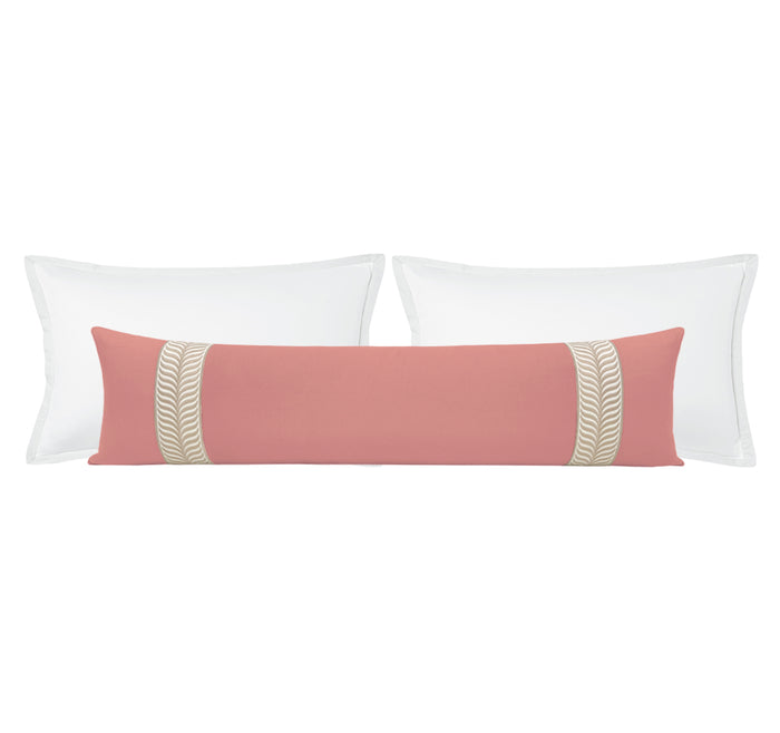 THE XL LUMBAR :: CLASSIC LINEN // CARNATION + TRELLIS TRIM // NATURAL