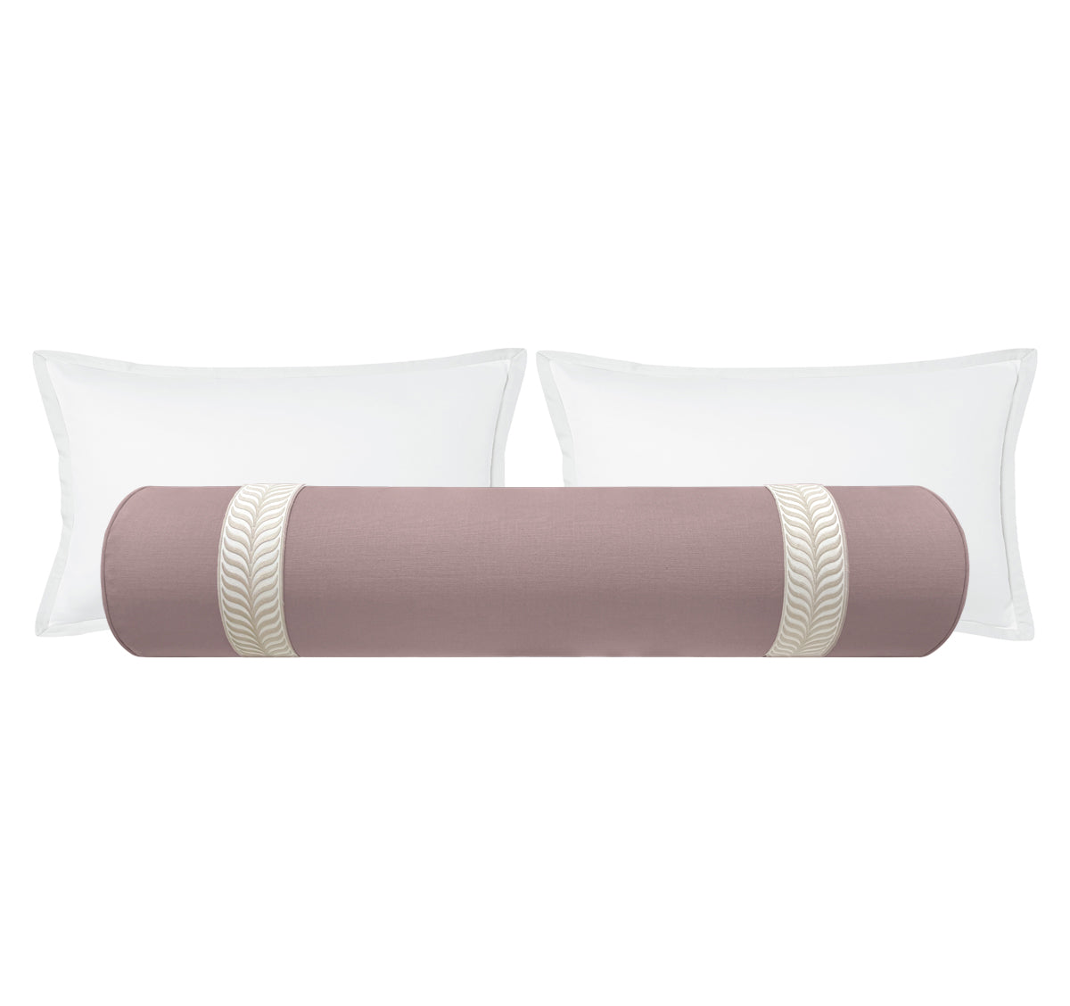 THE BOLSTER :: CLASSIC LINEN // SMOKEY LAVENDER + TRELLIS TRIM // NATURAL
