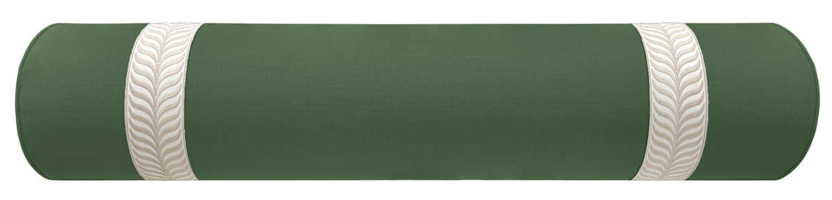 THE BOLSTER :: CLASSIC LINEN // BASIL + TRELLIS TRIM // NATURAL
