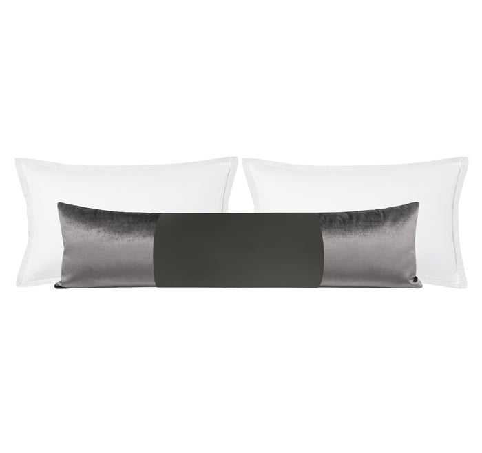 THE XL LUMBAR :: MONOCHROMATIC FAUX SILK VELVET // GRAPHITE