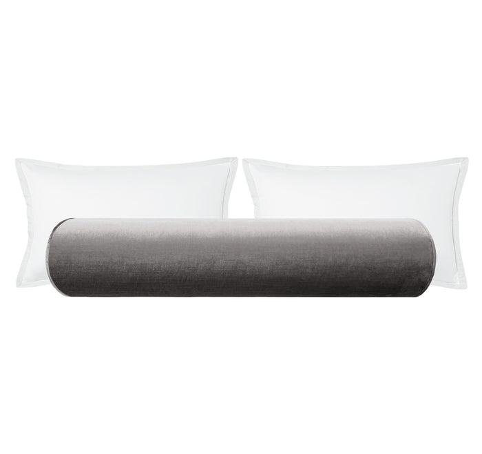 THE BOLSTER :: FAUX SILK VELVET // GRAPHITE