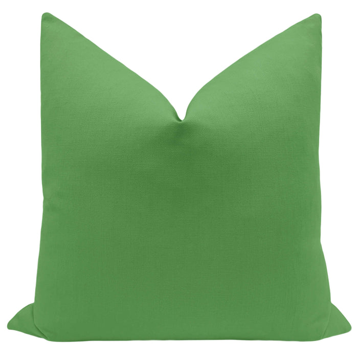 FINAL SALE : 22" X 22" CLASSIC LINEN // KELLY GREEN PILLOW COVER