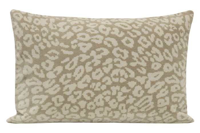 FINAL SALE :  12" X 18" NEUTRAL LEOPARD VELVET PILLOW COVER