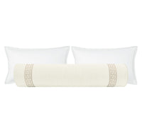 THE BOLSTER :: SIGNATURE LINEN // BONE + GREEK KEY TRIM // CASHMERE