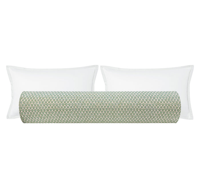 THE BOLSTER :: SISSY PRINT // SPA BLUE + TAPE TRIM