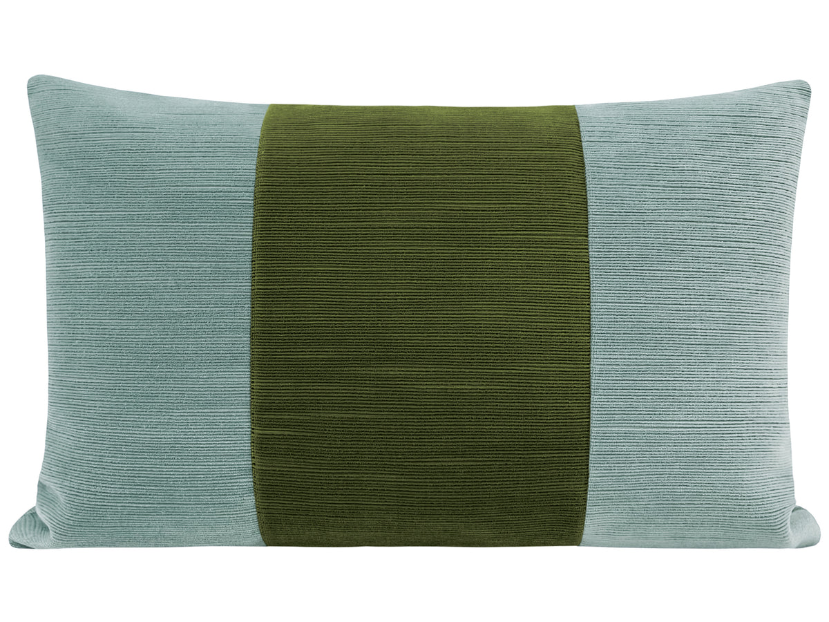 THE LITTLE LUMBAR :: STRIE VELVET // CERULEAN BLUE + OLIVE