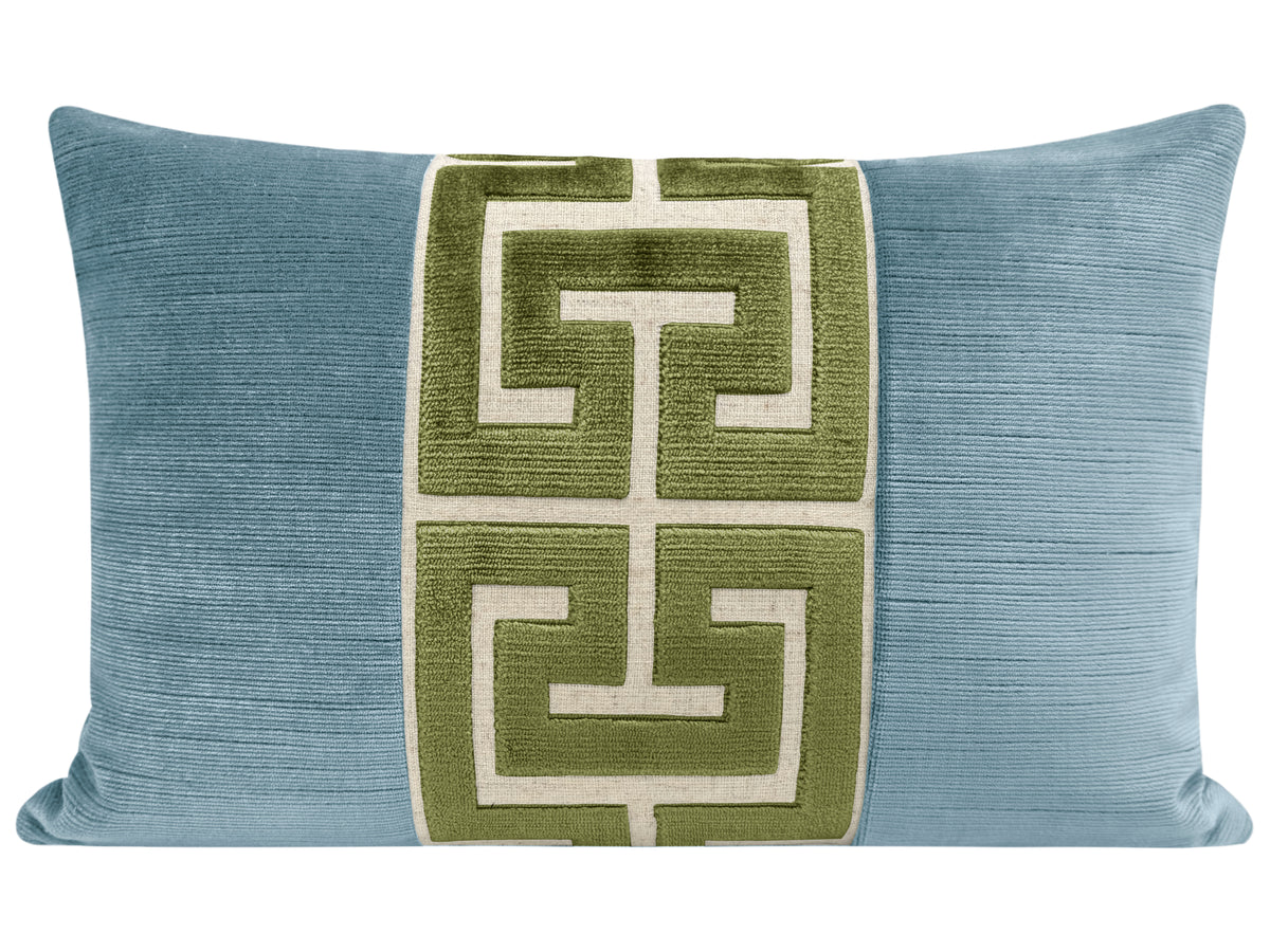 THE LITTLE LUMBAR :: STRIE VELVET // CHAMBRAY + OLIVE GREEK TRIM
