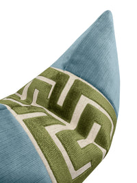 THE LITTLE LUMBAR :: STRIE VELVET // CHAMBRAY + OLIVE GREEK TRIM