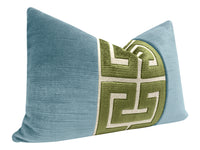 THE LITTLE LUMBAR :: STRIE VELVET // CHAMBRAY + OLIVE GREEK TRIM
