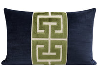 THE LITTLE LUMBAR :: STRIE VELVET // NAVY BLUE + OLIVE GREEK TRIM