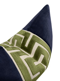 THE LITTLE LUMBAR :: STRIE VELVET // NAVY BLUE + OLIVE GREEK TRIM