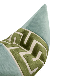 THE LITTLE LUMBAR :: STRIE VELVET // SPA BLUE + OLIVE GREEK TRIM