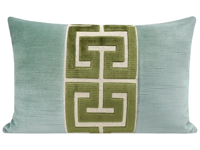 THE LITTLE LUMBAR :: STRIE VELVET // SPA BLUE + OLIVE GREEK TRIM