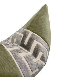 THE LITTLE LUMBAR :: STRIE VELVET // SPANISH MOSS + GRAPHITE GREEK TRIM