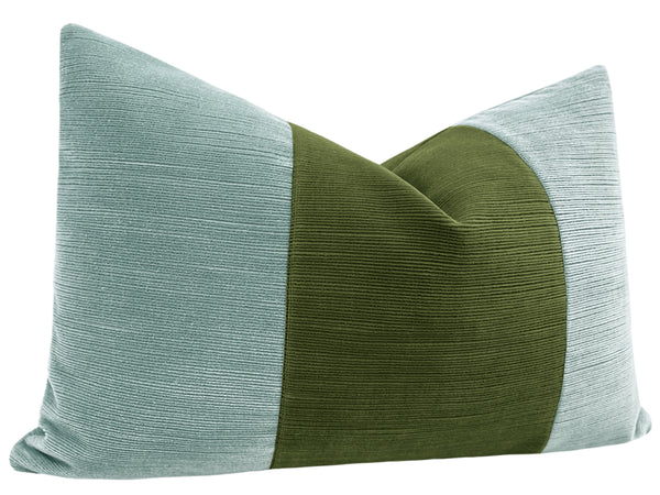 THE LITTLE LUMBAR :: STRIE VELVET // SPA BLUE + OLIVE