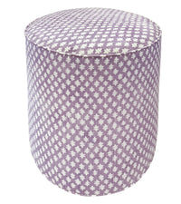 THE TIGHT ROUND OTTOMAN :: TILLY PRINT // LAVENDER + BULLION FRINGE