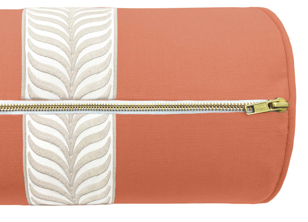 THE BOLSTER :: CLASSIC LINEN // PERSIMMON + TRELLIS TRIM // NATURAL