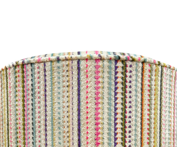 THE TIGHT ROUND OTTOMAN :: TRIBECA CUT VELVET // MULTI