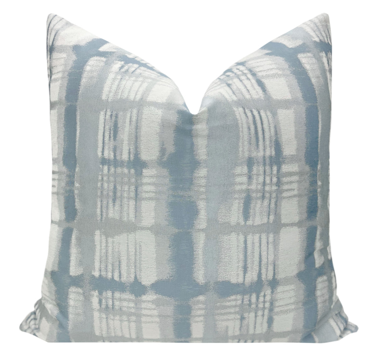 FINAL SALE :: 22" X 22" ABSTRACT PLAID // POWDER BLUE PILLOW COVER