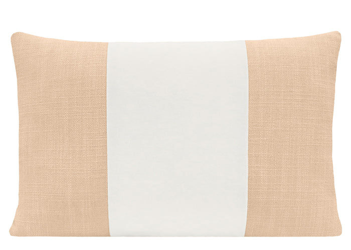 FINAL SALE : PANEL COLORBLOCK :: 12" X 18" SIGNATURE LINEN // CAMEO + ALABASTER PANEL PILLOW COVER